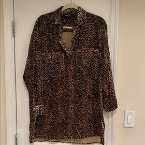 Leopard Print Button-Up shirt dress